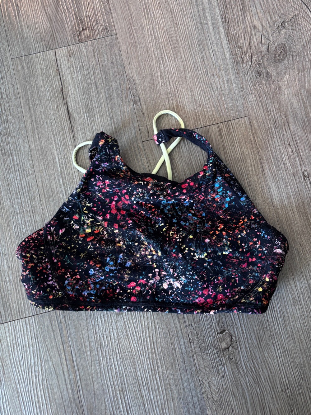 lululemon athletica Black Multicolor Speckled Sports Bra
